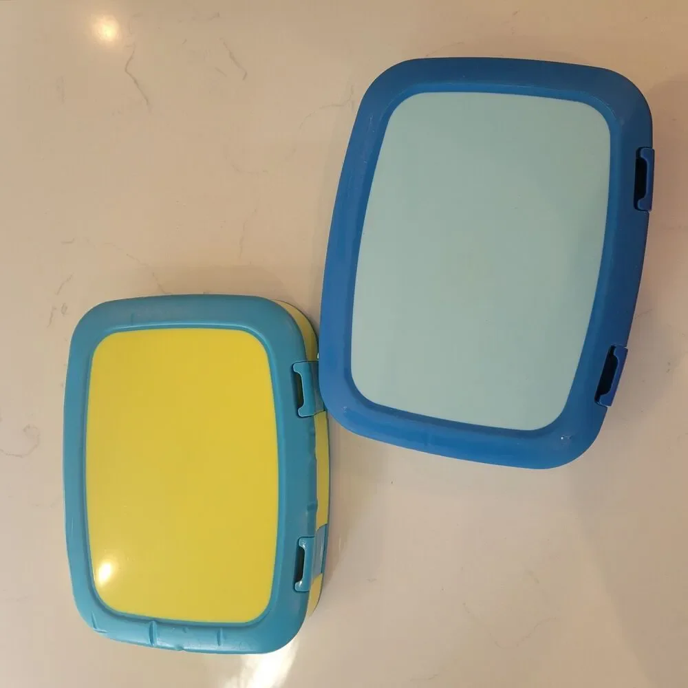 Bentgo Kids Leak Proof 5 Compartment Lunch Box Blue & Yellow Lot of 2 School